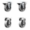 Service Caster 4'' Semi Steel Wheel Swivel Top Plate Caster Set with 2 Posi Brakes 2 Rigid, 4PK SCC-20S414-SSS-PLB-2-R-2 - alternate 1